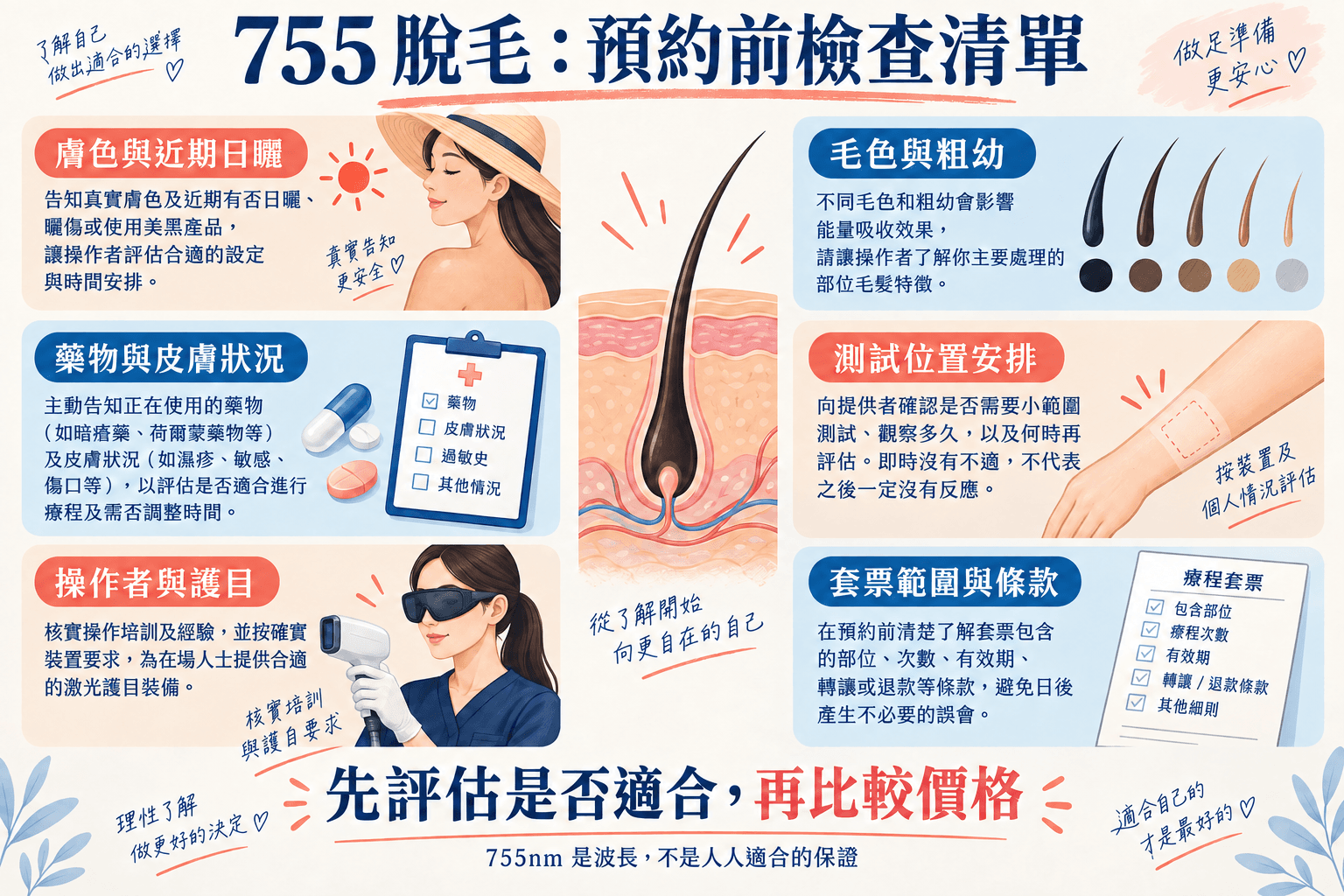 755 脫毛適合你嗎?膚色、毛色與諮詢檢查清單
